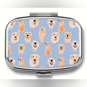 Golden Retriever Mini Metal Travel Pill Box Container
